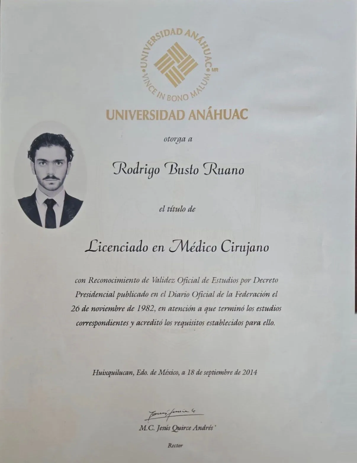 Certificado Pediatría